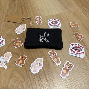 ❌❌SOLD❌❌ NWT Brandy Melville Embroidered Deer Black and White Coin Purse Pouch